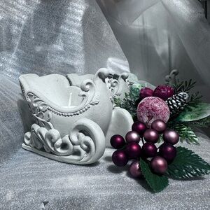 Elegant hand poured concrete vessels made into candles